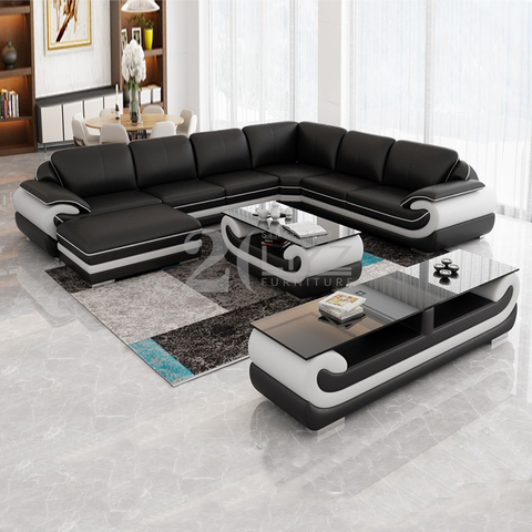 Divano componibile in pelle dal design moderno musulmano
