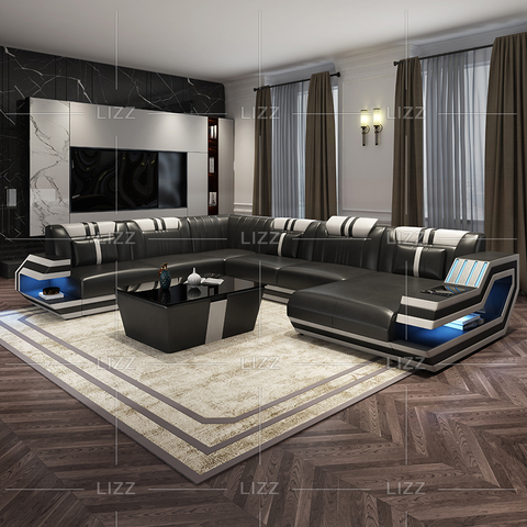 Divano componibile in tela funky con chaise longue