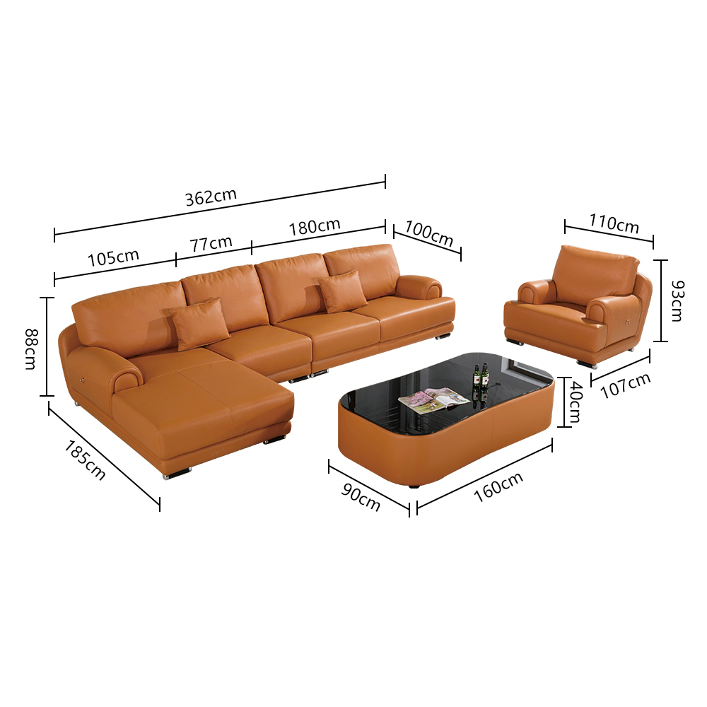 Set di divano in pelle