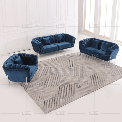 Divano in tessuto blu di design europeo per la casa