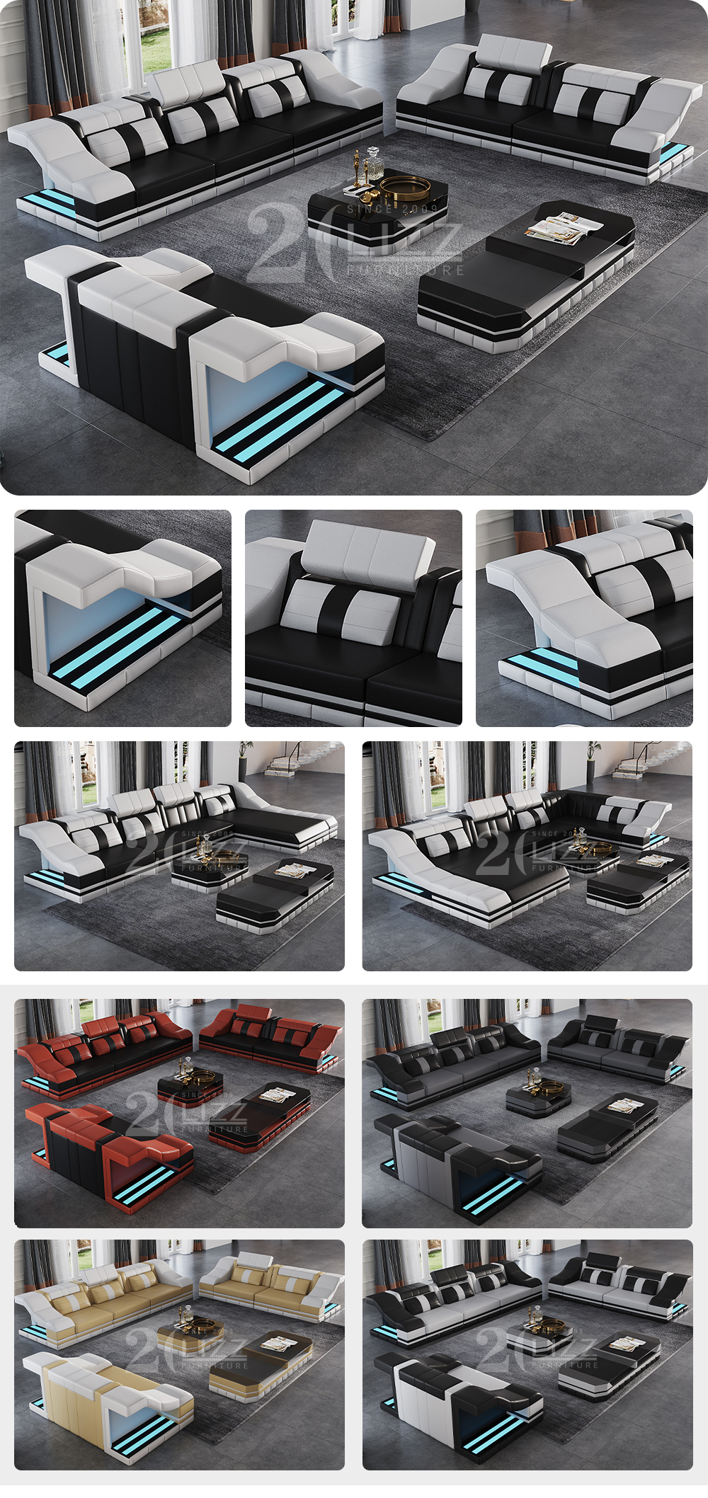Set di divano in pelle