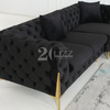 divano ad angolo tradizionale per soggiorno in oro