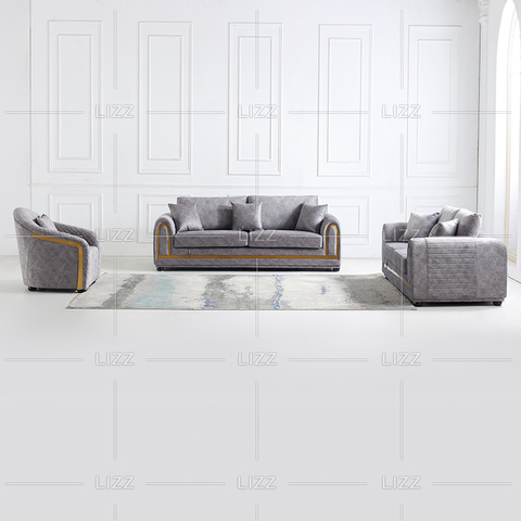 Divano da soggiorno floreale piccolo grigio navy