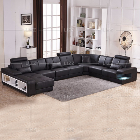 Divano componibile moderno a led per il tempo libero con chaise longue