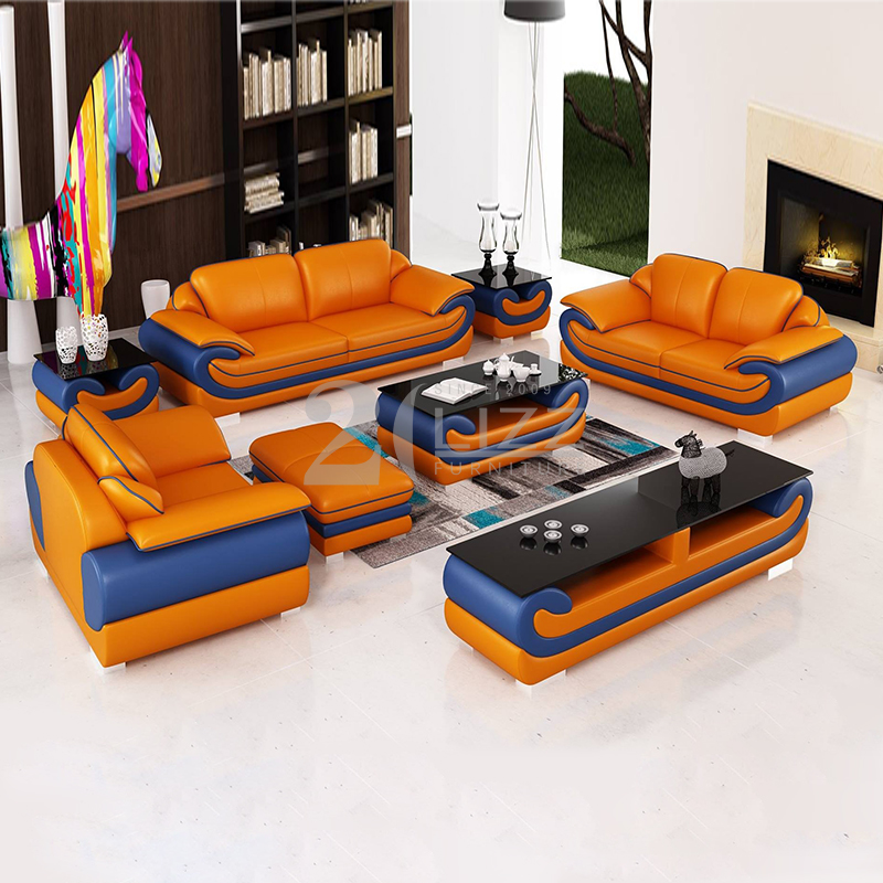Divano da soggiorno in pelle con mobili moderni di fascia alta