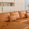 Comodo divano da salotto minimalista in pelle